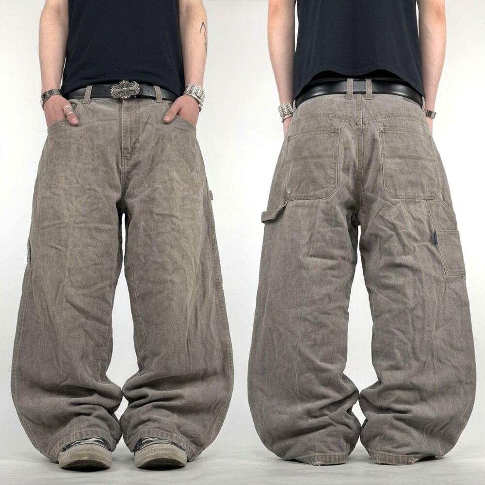 Vintage faded grunge archive y2k baggy wide leg cyber skater jeans